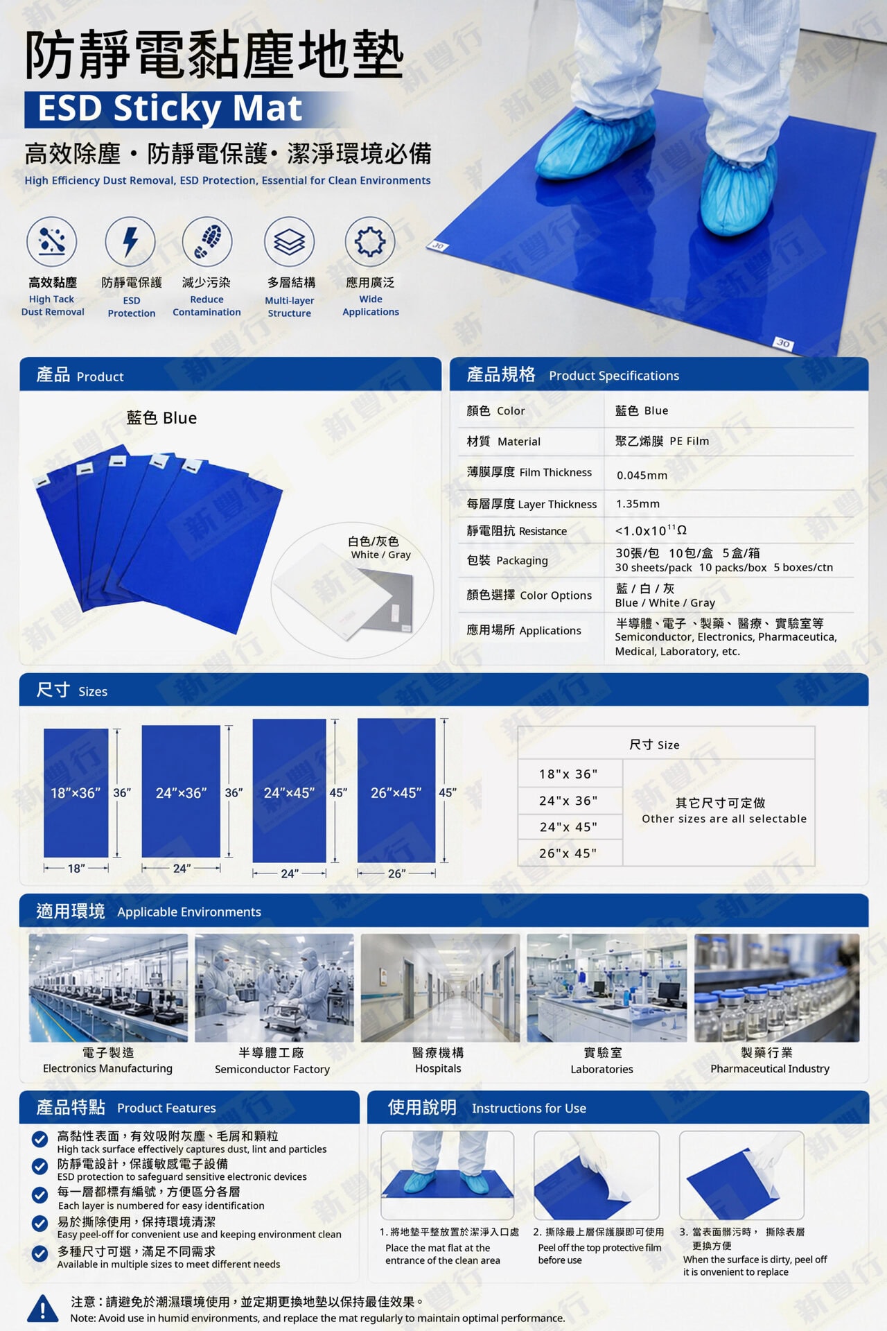 防靜電黏塵地墊ESD scaled