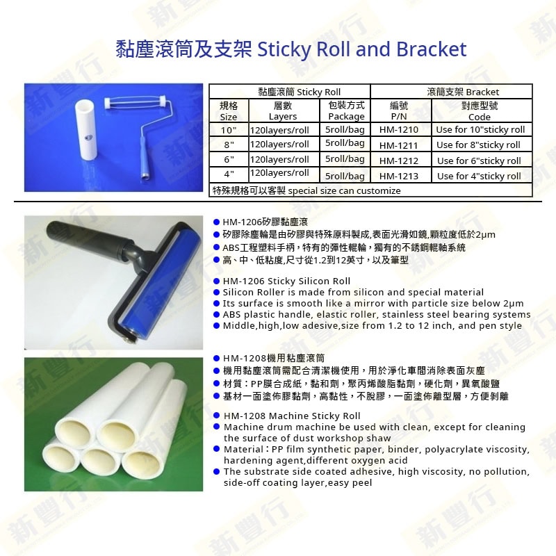 黏塵滾筒及支架 Sticky Roll and Bracket