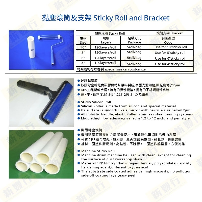 黏塵滾筒及支架 Sticky Roll and Bracket改